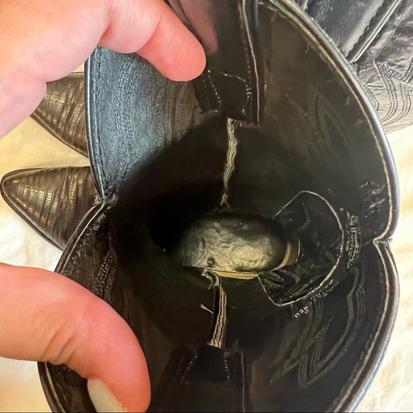 Justin 4705 Vintage Black Lizard and Leather Pull on Boot size 7 - Picture 13 of 16